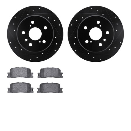 Dynamic Friction Co 8502-76133, Rotors-Drilled and Slotted-Black with 5000 Advanced Brake Pads, Zinc Coated 8502-76133